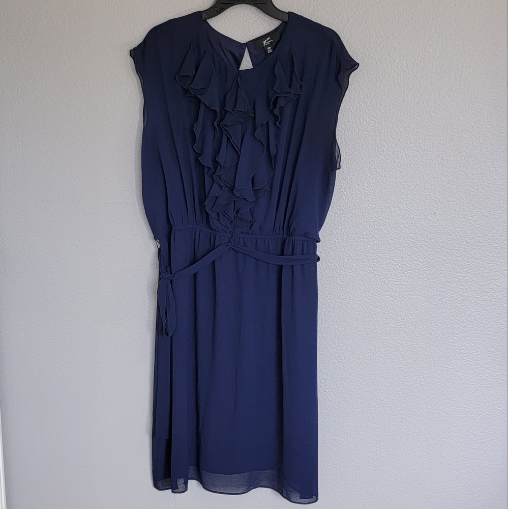 GNU NAVY CHIFFON DRESS/ 20W.